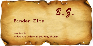 Binder Zita névjegykártya